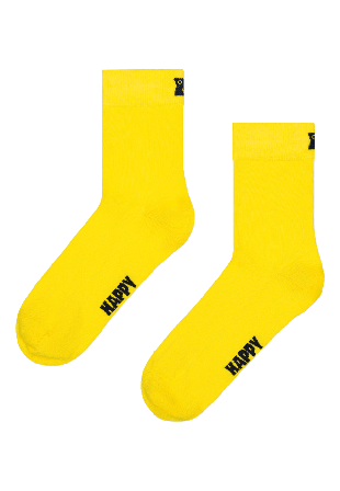 Happy Socks Solid Short Crew Sock Sockor Unisex Gul 36-40