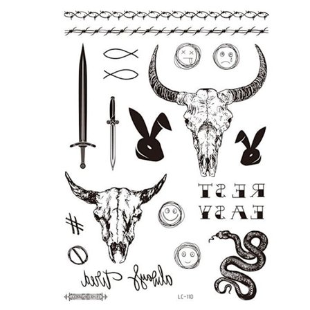 Sorte midlertidige tatoveringer - pakke med 5 model 1