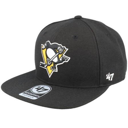 47 Brand - NHL Svart snapback Caps - Pittsburgh Penguins NHL No Shot Captain Black Snapback @ Hatstore