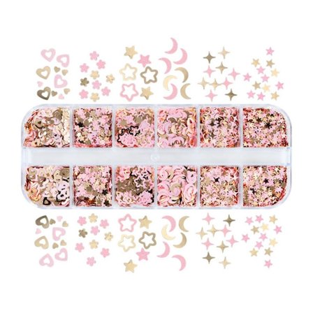 Nagelglitterflingor Nagelpaljetter 12 RASTER - B 12 GRIDS - B