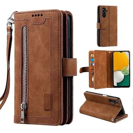Kompatibel Kompatibel med Samsung Galaxy A26 5G Etui PU Læder Telefon Cover med Lynlås Pung 9 Kort Slots-Perfet
