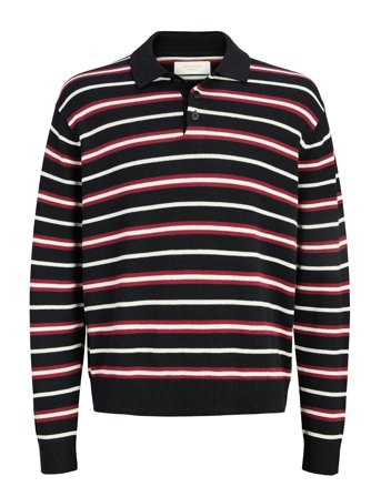 Jack & Jones | Jorargos Knit Stripe Polo Styd Aw25 | XL