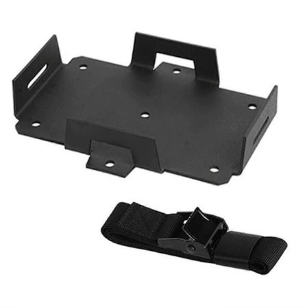 Pieni akkukotelo, sopii 12V-6V / 6AH 7AH 8AH 9AH 12AH 15AH akuille ja muille, säädettävä kiinnityshihna, akun kiinnike, musta