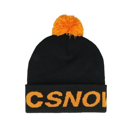 DC - Svart pom Beanie - Kids Gambol Beanie Black/Orange Pom @ Hatstore