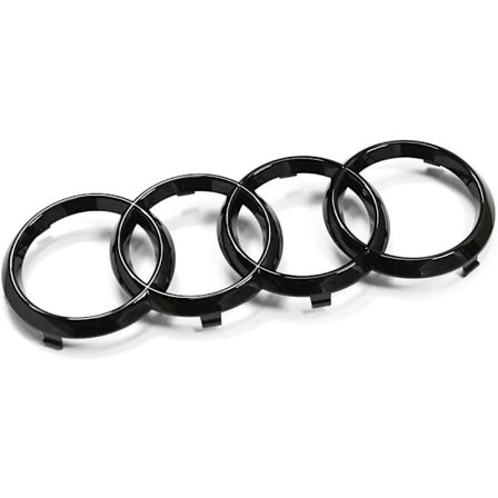 273mm Audi 82A071801 Grillmerke, Ringe Black Edition Emblem Svart