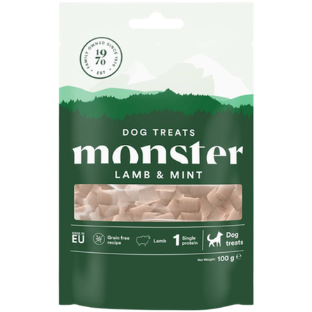 Monster Pet Food - Hundegodbiter til alle raser med lam og mynte 100 g - Hund - Hundegodbiter & tyggebein - Naturlige godbiter for hund - ZOO.no