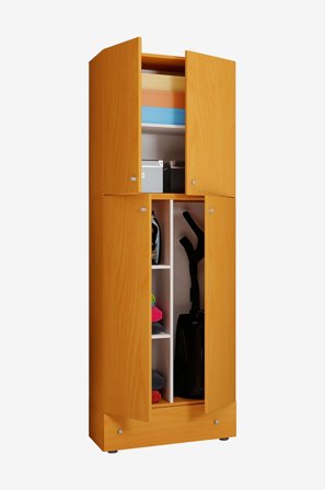 VCM - Vcm Städskåp Lona Xxl gångjärnsdörrar - Med låda - Beige - Skåp - Från Homeroom