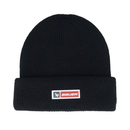 Bauer - Svart cuff Beanie - Patch Toque Black Cuff @ Hatstore