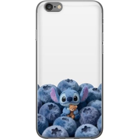 Kompatibelt Mobildeksel til Apple Apple iPhone 6 Søt blå karakter blant blåbær med bamse i mykt og lekent illustrasjon