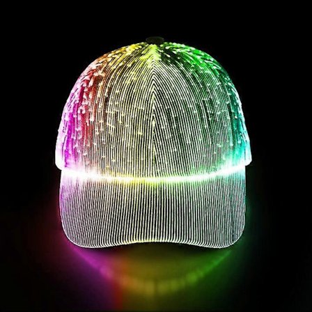 Fiberoptisk hatt LED-hatt med 7 farger Lysende baseballcaps Gave