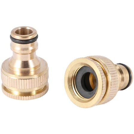2 stk. messing haveslange / haveslange fittings, 1/2 tommer gevindadapter.