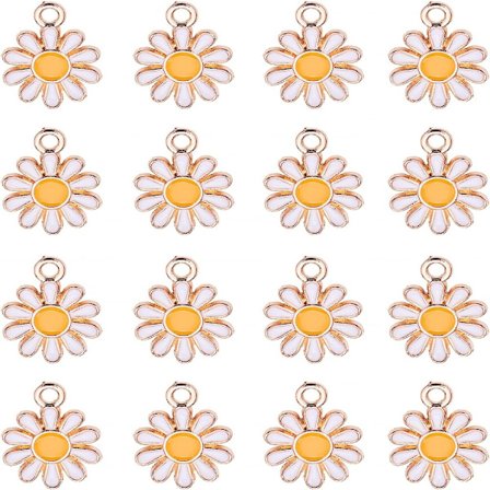 100 kpl White Flower Charms Mini kukkakrysanteemikorut