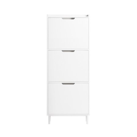 SoBuy hvidt skoskab med 4 døre 19x50.01x129.01cm, moderne FSR151-H-W