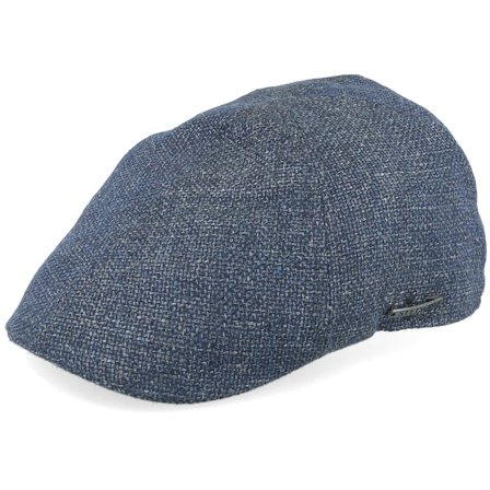 Stetson - Blå flatcap Caps - Texas Virgin Wool/Linen Blue Flat Cap @ Hatstore