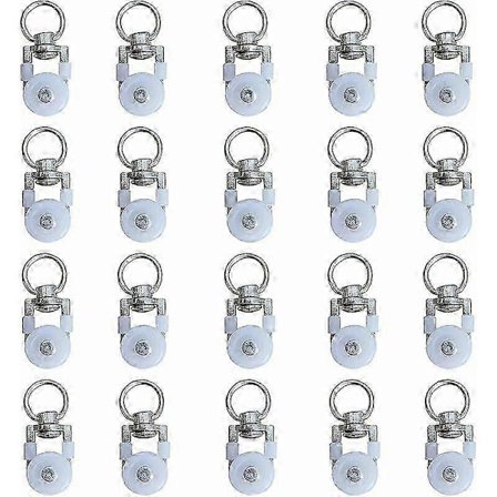 20 stk. metaltrissehjul, gardintrisse, glidende gardinkrog, gardinskinnetrisse, gardinskinnehjul, bruseforhængsskinnehjul, til gardin