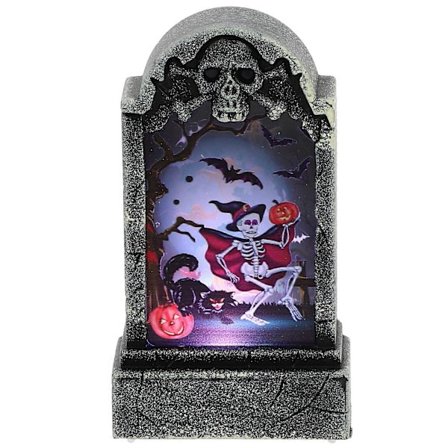 LED Halloween Gravsten Formet Lampe til Bordpladeudsmykning Plastdekoration 1 stk
