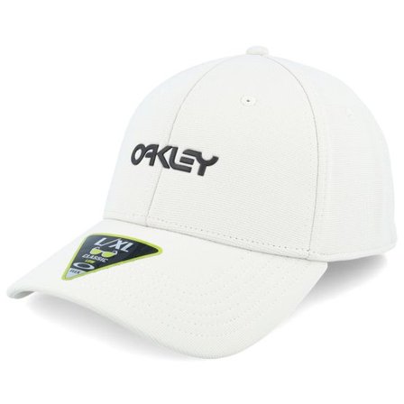 Oakley - Beige flexfit Keps - 6 Panel Stretch Metallic Hat Mist/Black Flexfit @ Hatstore