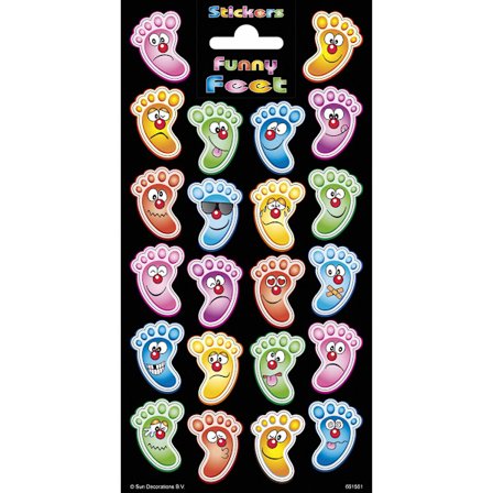 Roliga fötter 22 st glittriga klistermärken funny feet