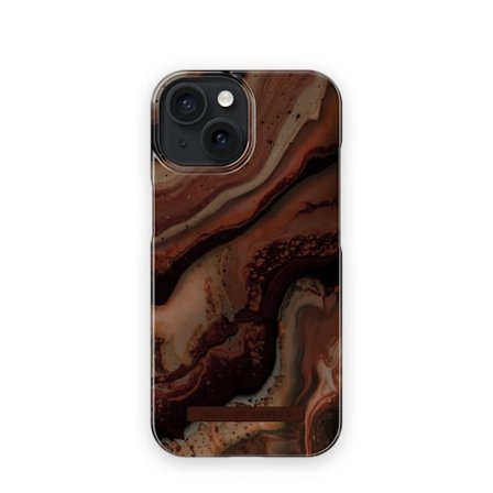 Printed Case MagSafe iPhone 15 Dark Amber Marble