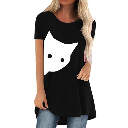 Kortärmad T-shirt För Kvinnor Med Rund Hals S