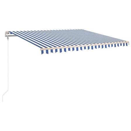 Vidaxl Markis Automatiskt Infällbar 450x350 Cm Blå Och Vit Blå