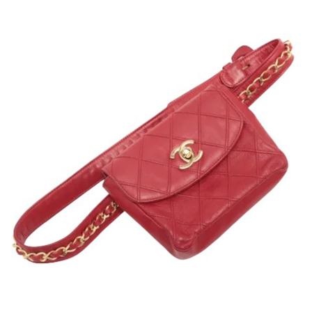Chanel Vintage Pre-owned Læder chanel-tasker Rød, Dame Vintage Tasker, Størrelse: ONE Size
