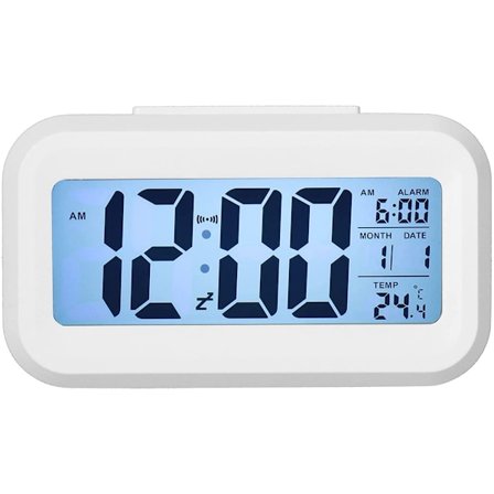 Kontor Bord Dekoration, Lysfølsom Elektronisk Høj Præcision Digitalt Ur Stort Skærm Natlampe Funktion Til Kontor (hvid)