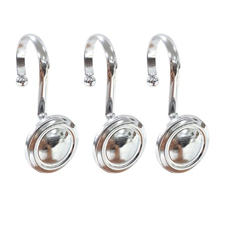 Svarta Duschdraperikrokar - 12-pack Silver