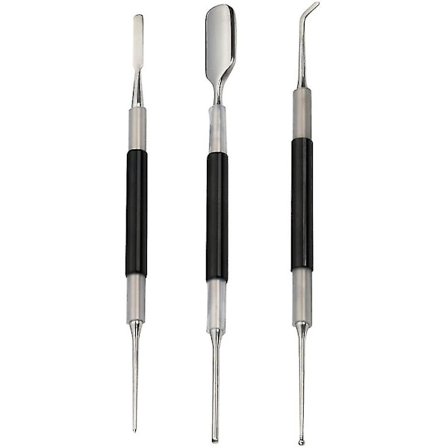 Sæt af 3 Skrivepenne Kaffe i Rustfrit Stål til Dekoration af Cappuccino, Latte og Espresso 10 x 210 mm