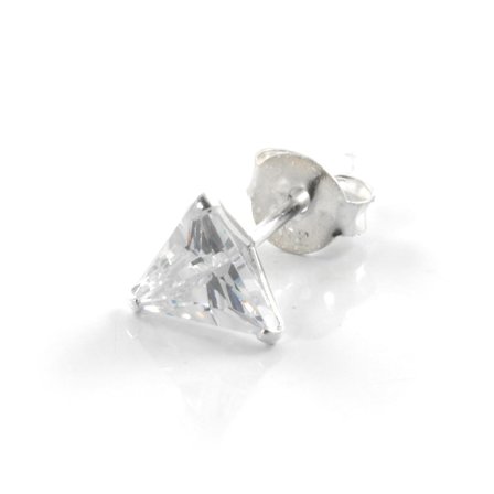 Driehoekige 6mm Zirconia oorbel voor mannen - Stud Oorbellen