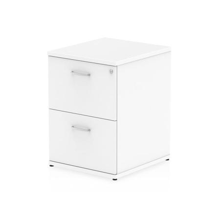Filing cabinet RECORD, 2 drawers, 800x500x600 mm, white laminate