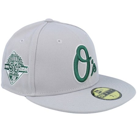 New Era - MLB Grey fitted Czapka Z Daszkiem - Baltimore Orioles Subtle Drip 59FIFTY Grey 50th Fitted @ Hatstore