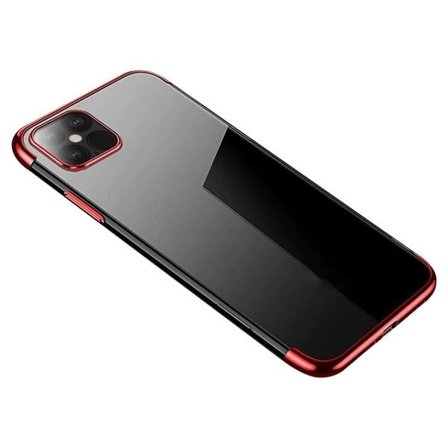 Clear Color Case Gel TPU Electroplating frame Cover til Samsung Galaxy S21 Ultra 5G red