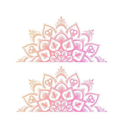 2 Ark Blomster Tapet Mandala Vægstickers Fe Vægsticker Vinyl Vægkunsthåndværk Dekorativ W Pink 60x30cm