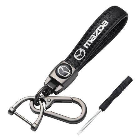 Læder nøgleringssæt til bil -mazda- Rejse Premium nøgleringsspænde Lanyard tilbehør Dekoration Gave, 1 stk.
