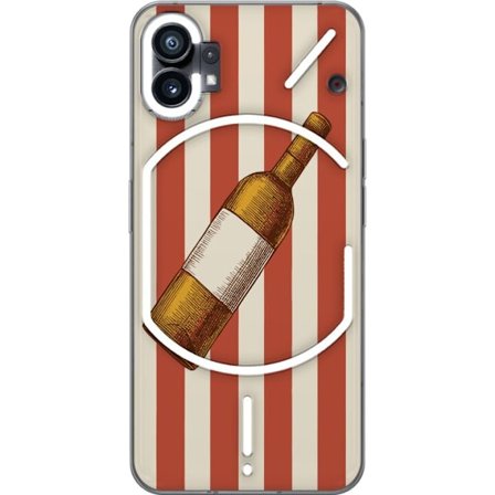 Kompatibelt Mobildeksel til Nothing Nothing Phone (1) Vinflaske rødvin illustrasjon vintage plakat fransk italiensk stil bar kjøkken veggkunst