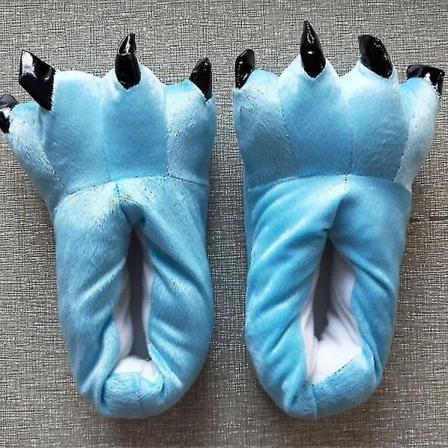 Potetøfler Fuzzy Stuffed Animal Claw Sko Morsomme kostymer for tenåringer Voksne 27-44 - Perfet Blue
