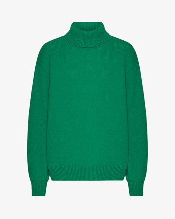 Merino Wool Turtleneck - Kelly Green L