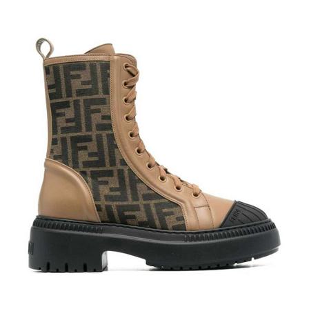 Fendi, Lace-up Boots Bruin, Dames, Maat:39 EU