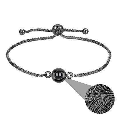 100 språk pararmband Black Silver