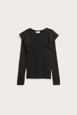 Kappahl | Glitrende ribbestrikket topp | Svart