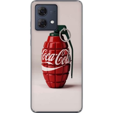 Kompatibelt Mobildeksel til Motorola Motorola Moto G84 Kunstnerisk illustrasjon av Coca Cola granateple i rødt og grønt, pop art inspirert motiv med