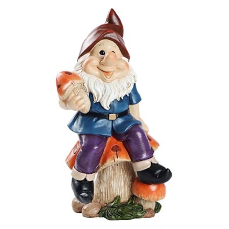 Puutarhatonttu - Perinteinen käsinmaalattu puutarhatonttu, hauska humoristinen puutarha