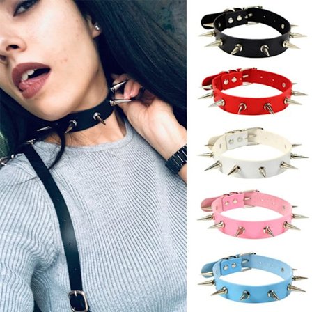 Smycken Choker Halsband, 5 st Legering Äkta Läder Svart Choker Halsband, Unisex PU Läder Punk Gotisk Nitar Justerbar Halskedja