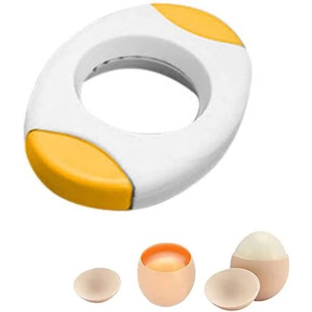 Eggeskallknekker for bløtkokte eller hardkokte egg, kjøkkenredskap eggeskallknekker, skjærer raskt av toppen på et hardkokt egg Yellow