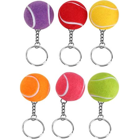 6 stk tennis nøkkelring kreativ tennis metall mote anheng dekorasjon, håndverk DIY