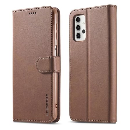 LC.IMEEKE Wallet Cover for Samsung Galaxy A32 5G - Coffee