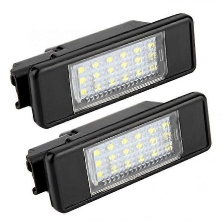 2 stk. 18 LED nummerpladelygter til Citroen C2 C3 C4 C5 C6 DS3 til PEUGEOT 106 207 307 308 406 407 508 1007 3008[GKS]