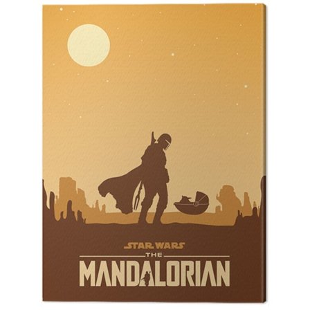 Star Wars: The Mandalorian Mötes Canvas Print 60cm x 80cm Ljus