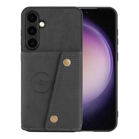 Lyxigt PC-läder Retro Flip Fashion Plånboksfodral för Galaxy S23 FE Svart